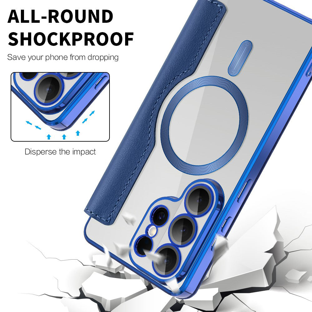 Калъф MagSafe за Samsung Galaxy S26 Ultra, Techsuit, SmartMag Book, Син