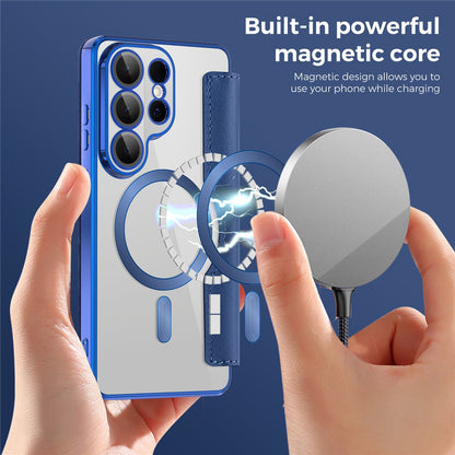 Калъф MagSafe за Samsung Galaxy S26 Ultra, Techsuit, SmartMag Book, Син