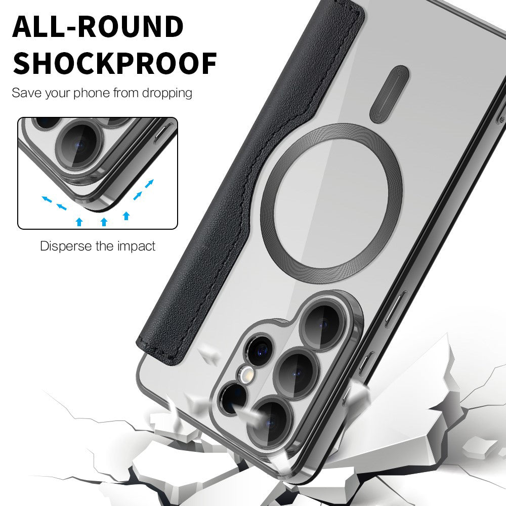 Калъф MagSafe за Samsung Galaxy S26 Ultra, Techsuit, SmartMag Book, Черен