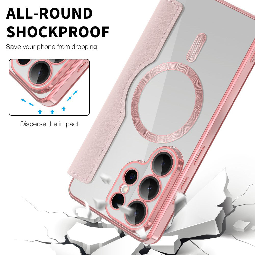 Калъф MagSafe за Samsung Galaxy S26 Ultra, Techsuit, SmartMag Book, Розов