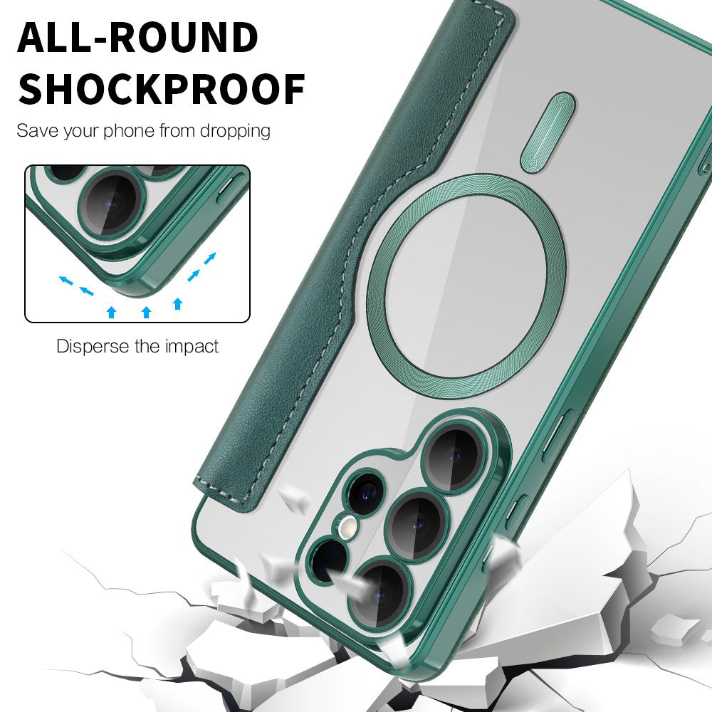 Калъф MagSafe за Samsung Galaxy S26 Ultra, Techsuit, SmartMag Book, Зелен