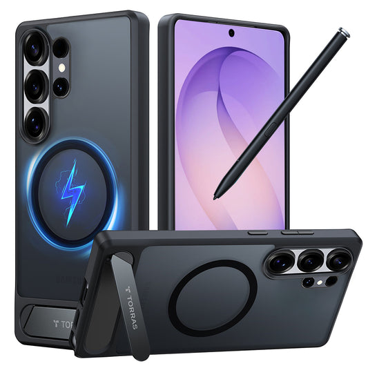 Калъф MagSafe за Samsung Galaxy S26 Ultra, Torras, Pstand, Черен