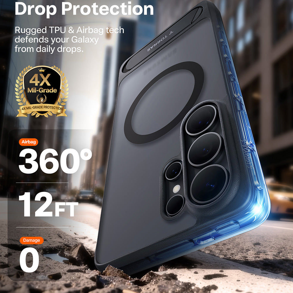 Калъф MagSafe за Samsung Galaxy S26 Ultra, Torras, Pstand, Черен