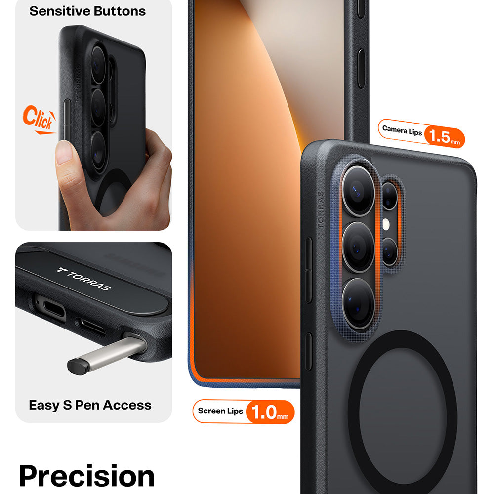 Калъф MagSafe за Samsung Galaxy S26 Ultra, Torras, Pstand, Черен