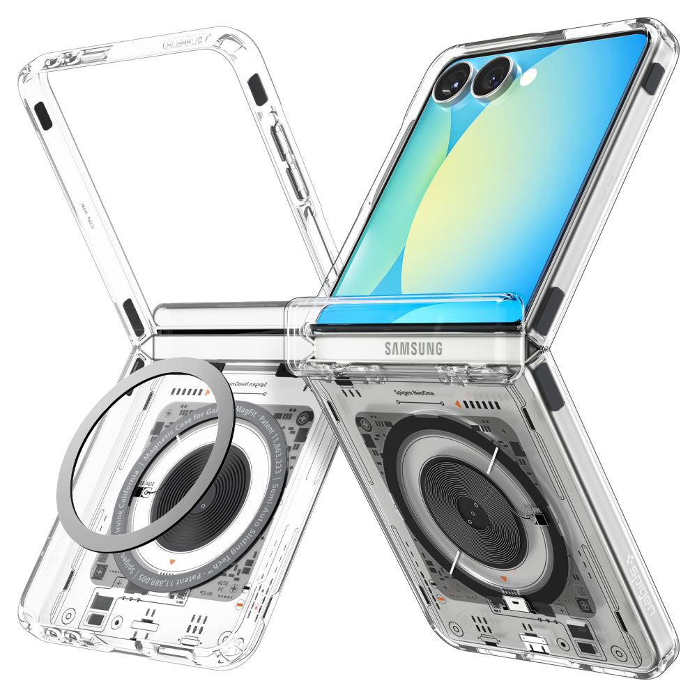 Калъф MagSafe за Samsung Galaxy Z Flip7 F766, Spigen, Ultra Hybrid Pro Neo One, Прозрачен ACS09560