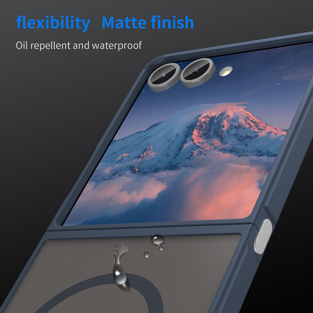 Калъф MagSafe за Samsung Galaxy Z Flip7 F766, Techsuit, HaloFrost II, Тъмносин