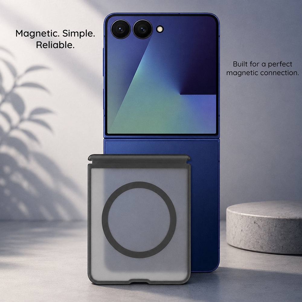 Калъф MagSafe за Samsung Galaxy Z Flip8 F776, Blueo, Skin Friendly Anti-Drop, Сатениран сив