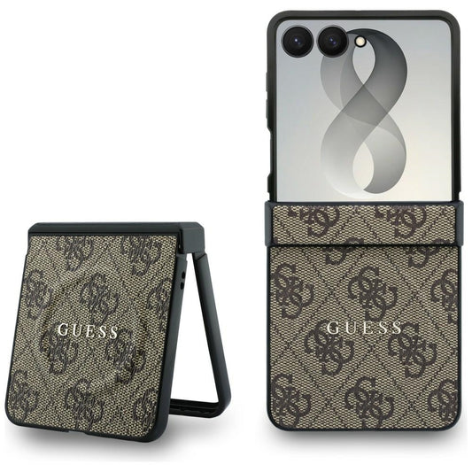 Калъф MagSafe за Samsung Galaxy Z Flip8 F776, Guess, 4G Leather Classic, Кафяв