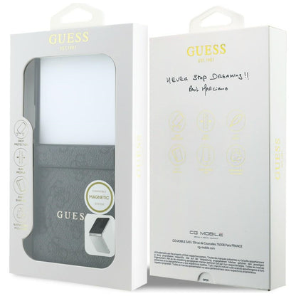 Калъф MagSafe за Samsung Galaxy Z Flip8 F776, Guess, 4G Leather Classic, Черен
