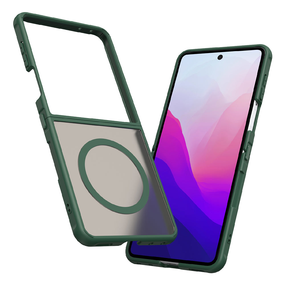MagSafe Case for Samsung Galaxy Z Flip8 F776, Techsuit, HaloFrost II, Green