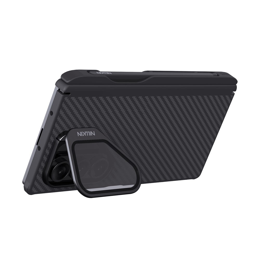 MagSafe Case for Samsung Galaxy Z Fold7 F966, Nillkin, CarboProp with Transparent Black Lens Cover and S-Pen Holder, Black