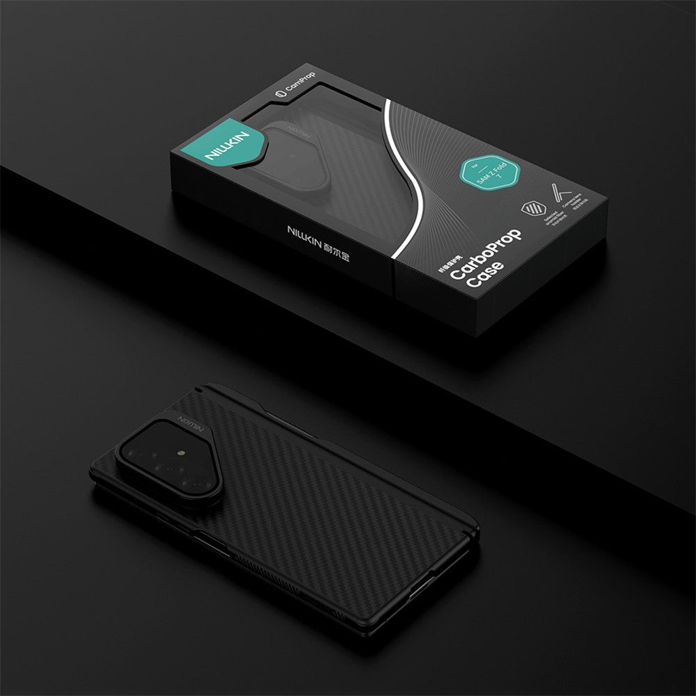 MagSafe Case for Samsung Galaxy Z Fold7 F966, Nillkin, CarboProp with Transparent Black Lens Cover and S-Pen Holder, Black