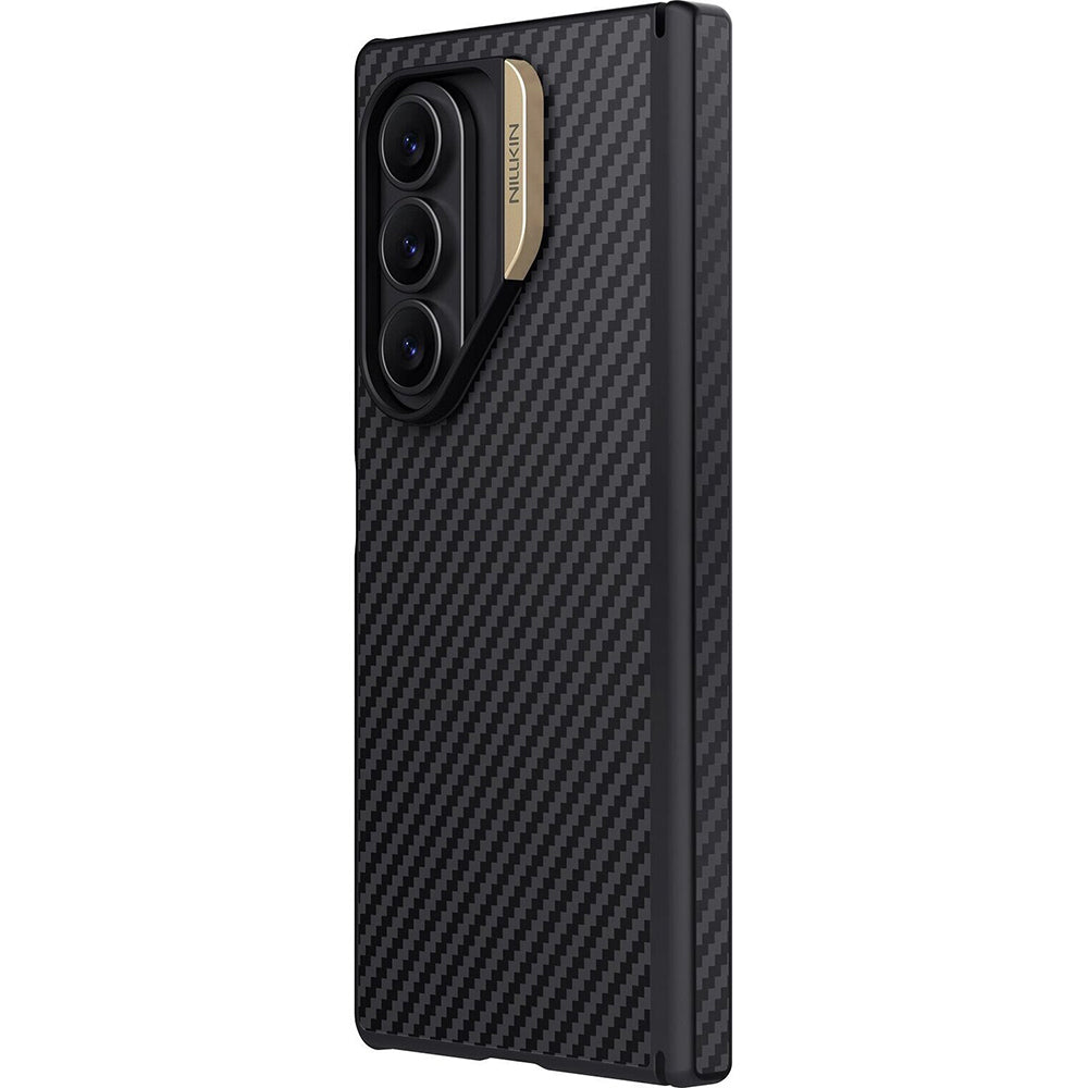 Калъф MagSafe за Samsung Galaxy Z Fold7 F966, Nillkin, Synthetic Fiber Pro, Черно Златист