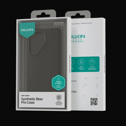 Калъф MagSafe за Samsung Galaxy Z Fold7 F966, Nillkin, Synthetic Fiber Pro, Черно Златист