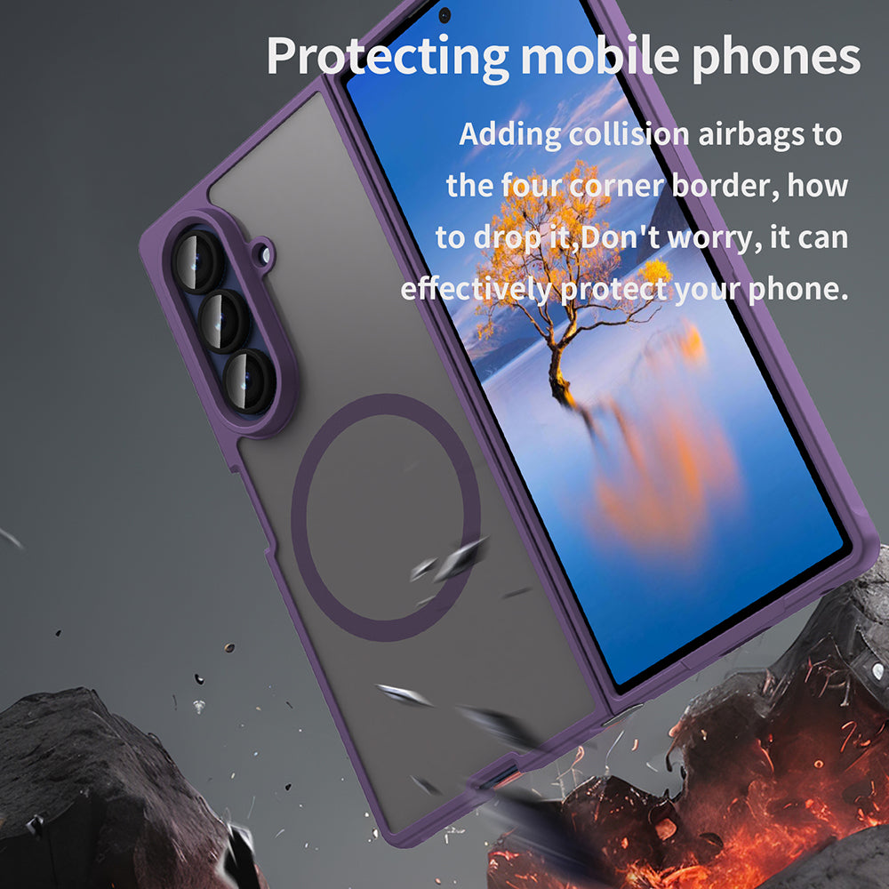 Калъф MagSafe за Samsung Galaxy Z Fold7 F966, Techsuit, HaloFrost II, Лилав