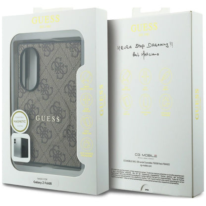 Калъф MagSafe за Samsung Galaxy Z Fold8 F971, Guess, 4G Leather Classic, Кафяв