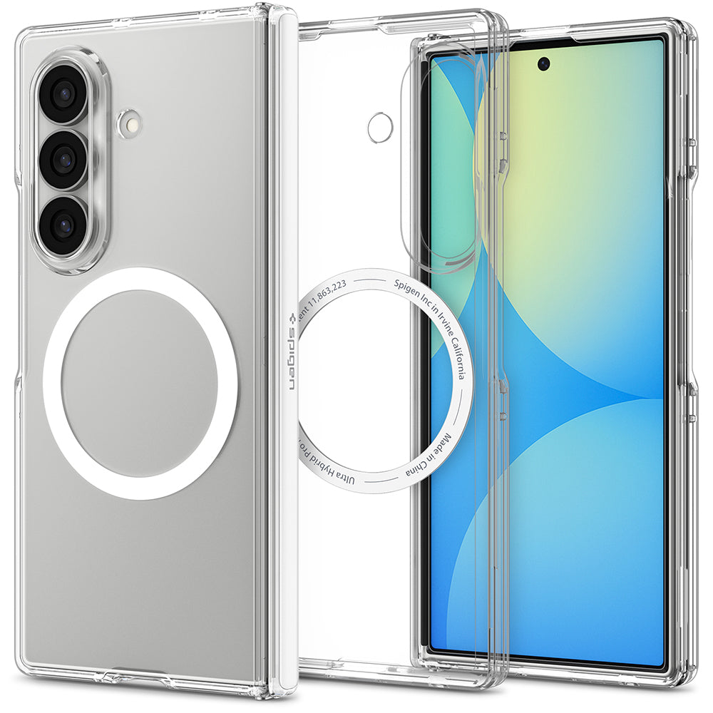 Калъф MagSafe за Samsung Galaxy Z Fold8 Ultra F976, Spigen, Ultra Hybrid Pro, Прозрачен бял ACS11506