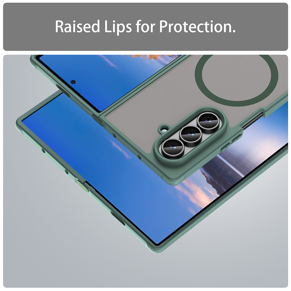 MagSafe Case for Samsung Galaxy Z Fold8 Ultra F976, Techsuit, HaloFrost II, Green