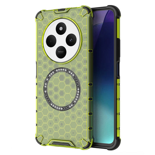 MagSafe калъф за Xiaomi Poco C75 / Redmi 14C, Techsuit, HoneyComb Shield, Зелен