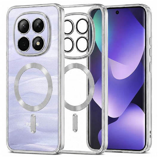 Калъф MagSafe за Xiaomi Poco M8 / Redmi Note 15 5G / Note 15 4G, Techsuit, Luxury Crystal, Сребрист