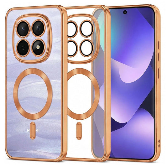 Калъф MagSafe за Xiaomi Poco M8 / Redmi Note 15 5G / Note 15 4G, Techsuit, Luxury Crystal, Оранжев