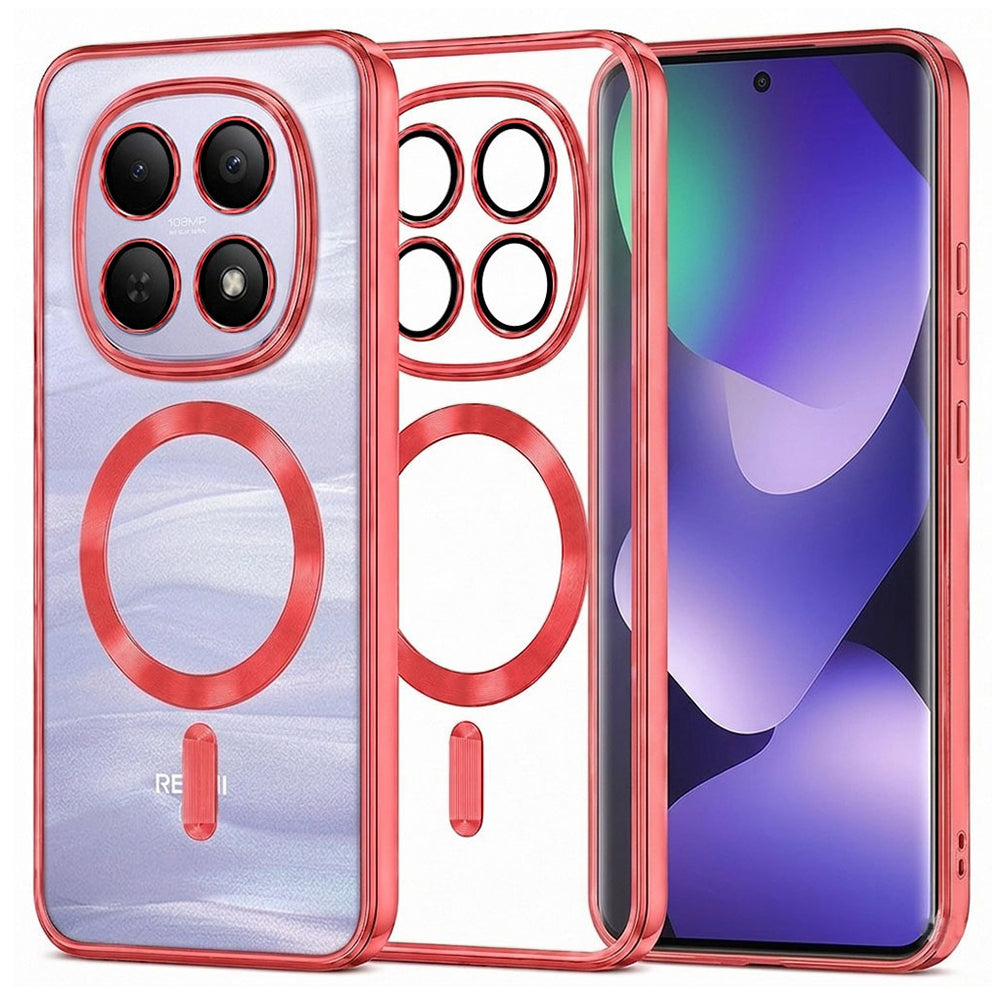 Калъф MagSafe за Xiaomi Poco M8 / Redmi Note 15 5G / Note 15 4G, Techsuit, Luxury Crystal, Червен
