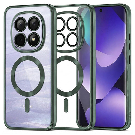 Калъф MagSafe за Xiaomi Poco M8 / Redmi Note 15 5G / Note 15 4G, Techsuit, Luxury Crystal, Тъмнозелен