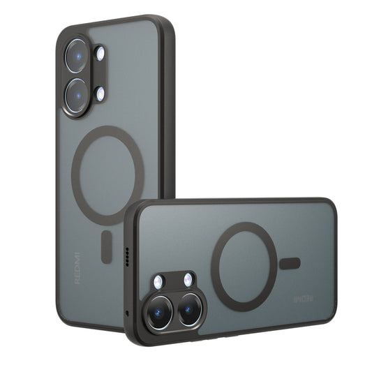 Калъф MagSafe за Xiaomi Poco X8 Pro Max, Techsuit, PureFrost, Черен сатен