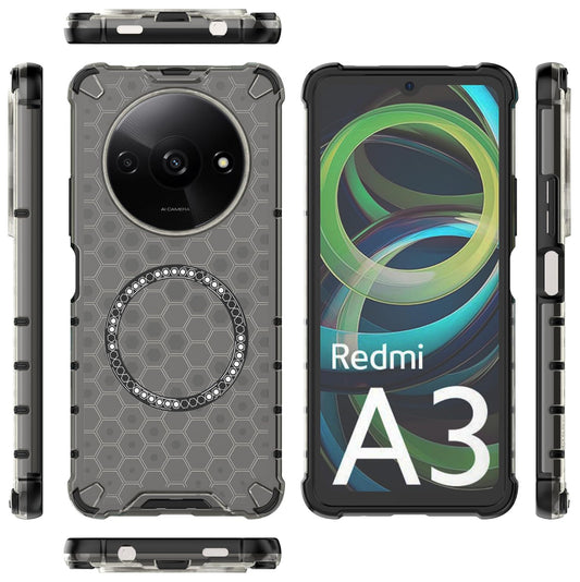 Калъф MagSafe за Xiaomi Redmi A3x / A3, Techsuit, HoneyComb Shield, Черен