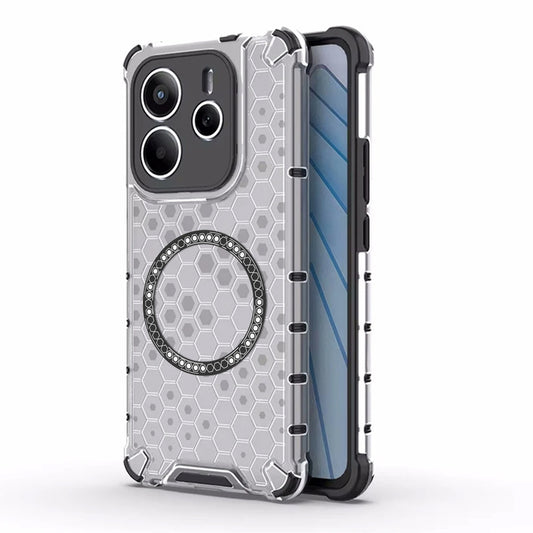 MagSafe калъф за Xiaomi Redmi Note 14 5G, Techsuit, HoneyComb Shield, бял