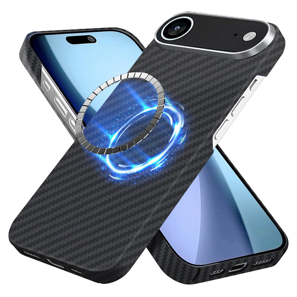 Калъф MagSafe за Apple iPhone 17 Air, Techsuit, Арамидна влакна, Черен