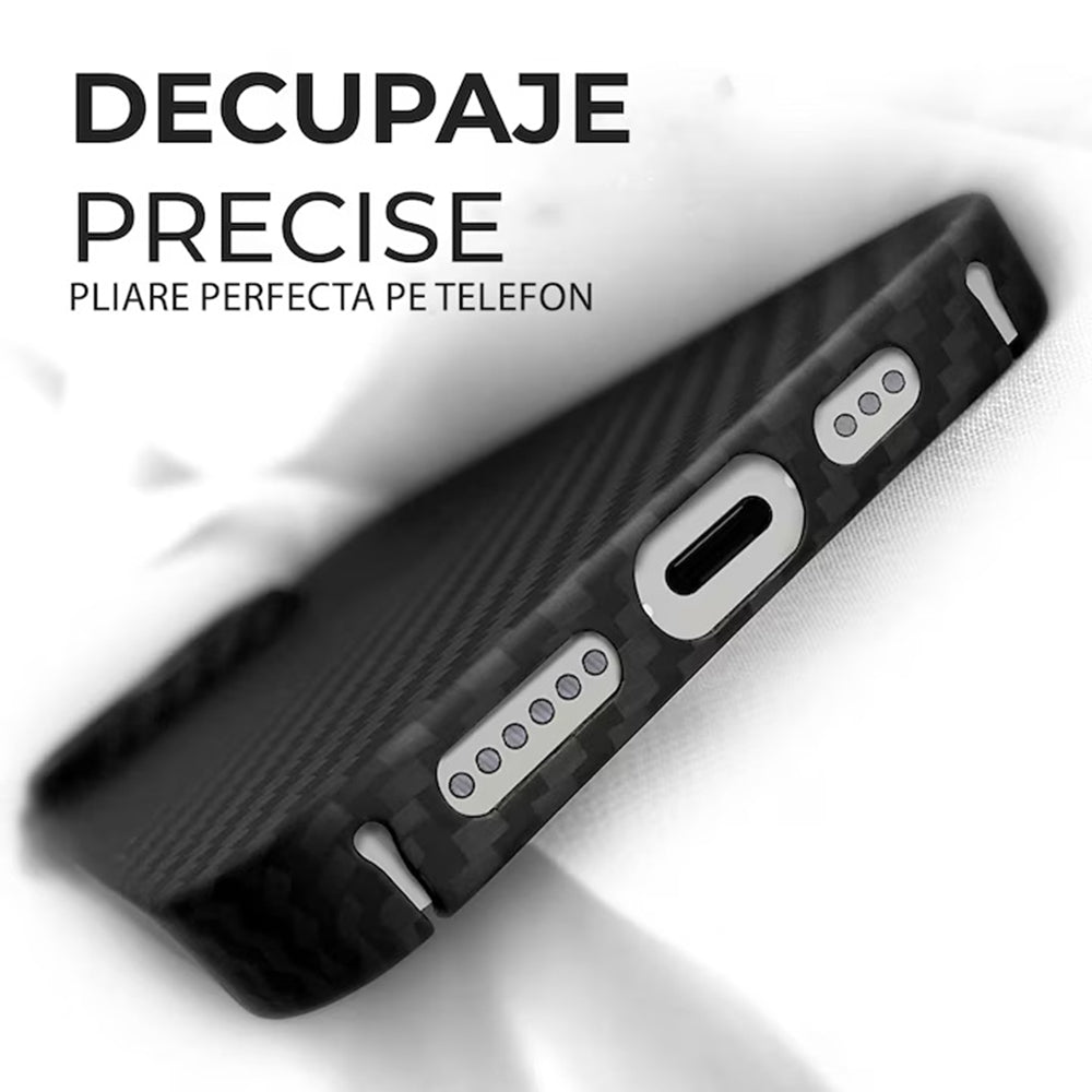 Калъф MagSafe за Apple iPhone 17 Air, Techsuit, Арамидна влакна, Черен