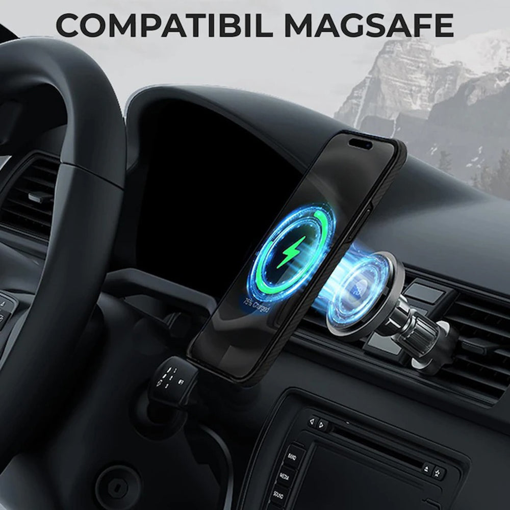 Калъф MagSafe за Apple iPhone 17 Air, Techsuit, Арамидна влакна, Черен