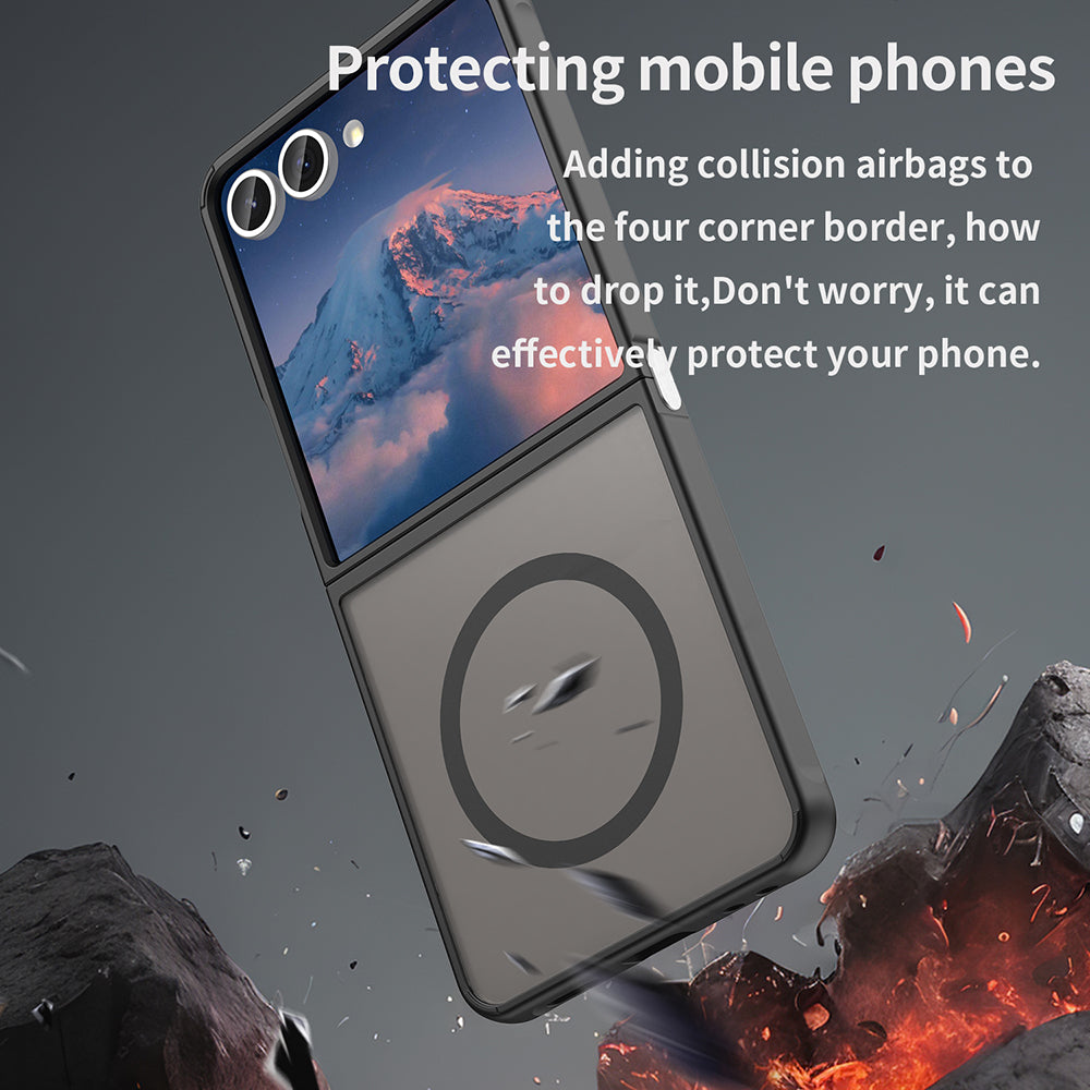 MagSafe калъф за Samsung Galaxy Z Flip7 F766, Techsuit, HaloFrost II, Черен