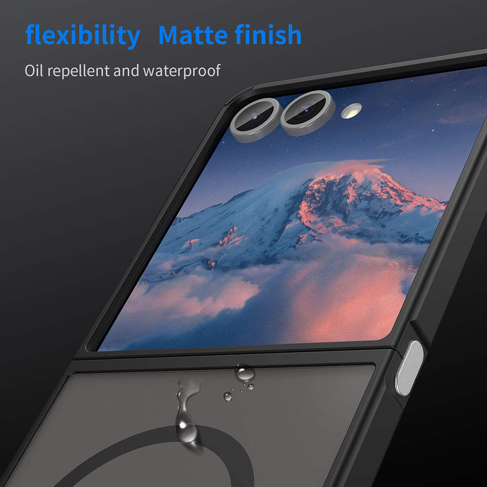 MagSafe калъф за Samsung Galaxy Z Flip7 F766, Techsuit, HaloFrost II, Черен