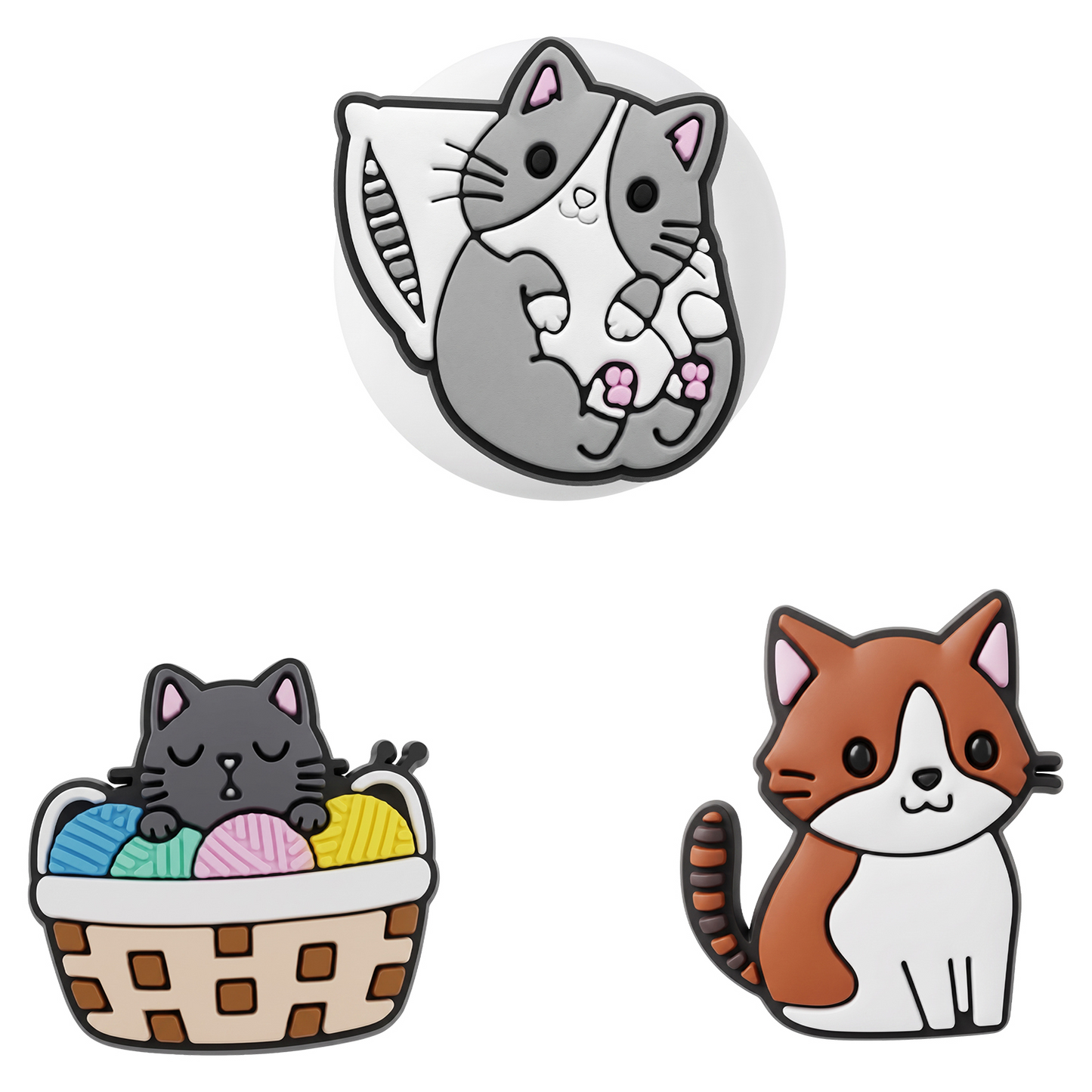 Калъф OEM Cat за Apple AirTag, комплект от 3 броя, многоцветен