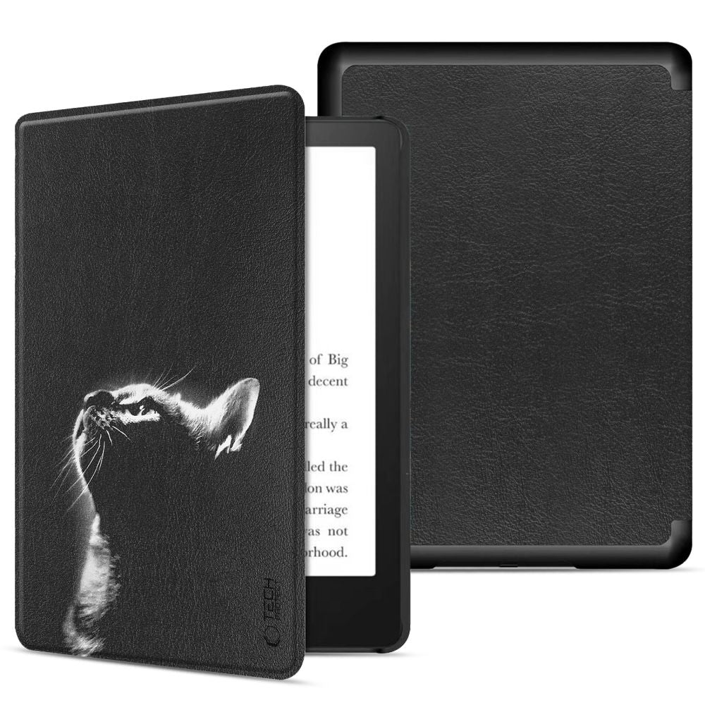 Калъф за Amazon Kindle Paperwhite 6inch, Tech-Protect, SmartCase Cat, черен