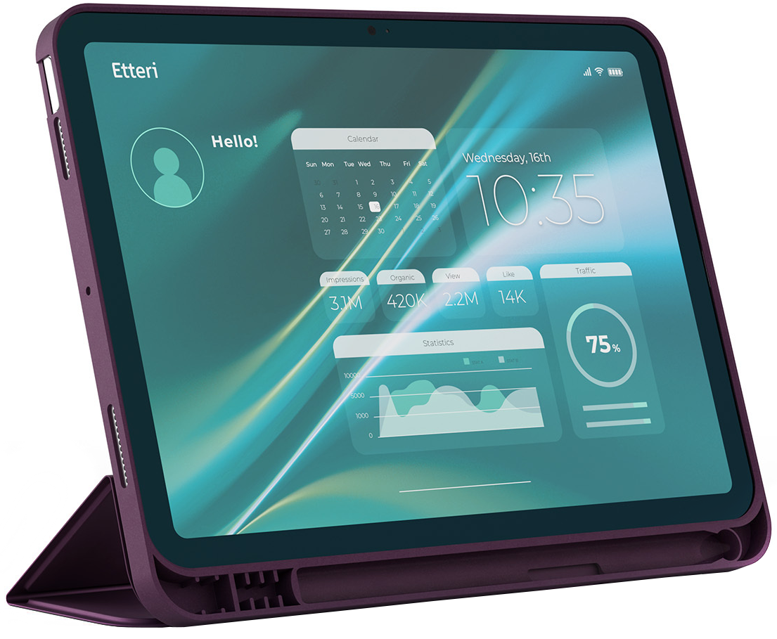 Калъф за Apple iPad (2026) / (2025) / (2022), Etteri, бордо
