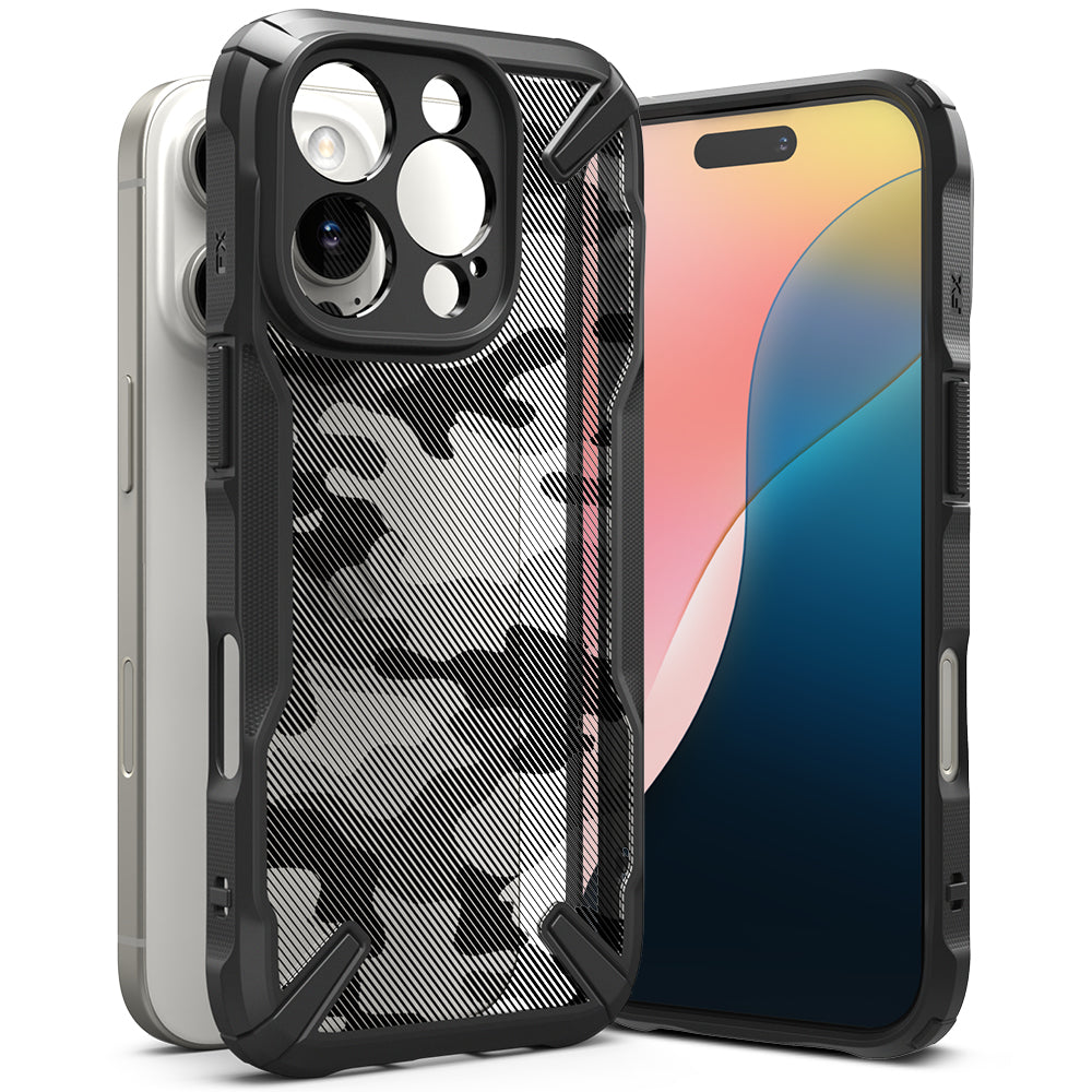 Калъф за Apple iPhone 16 Pro, Ringke, Fusion X Camo, черен 