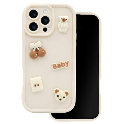Калъф за Apple iPhone 13, OEM, Ultra Trendy 3D Bear, Бежов
