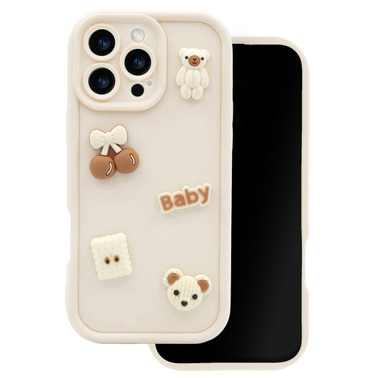 Калъф за Apple iPhone 14, OEM, Ultra Trendy 3D Bear, Бежов
