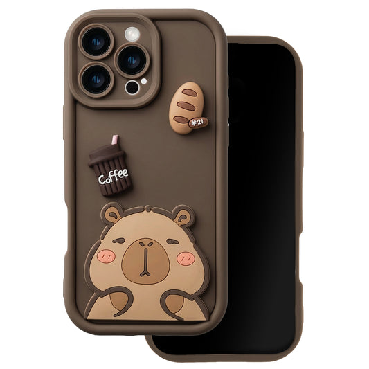 Калъф за Apple iPhone 12, OEM, Ultra Trendy 3D Capybara, Кафяв