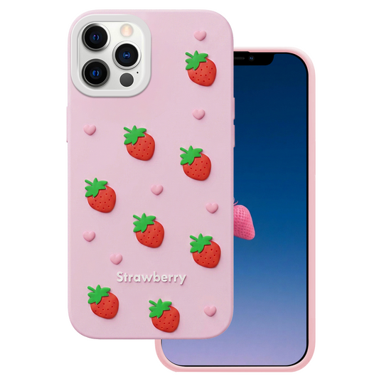 Калъф за Apple iPhone 15 / 14 / 13, OEM, Strawberry, Розов