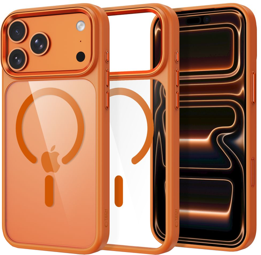 Калъф за Apple iPhone 18 Pro / 17 Pro, Tech-Protect, Magmat CC, Прозрачен оранжев