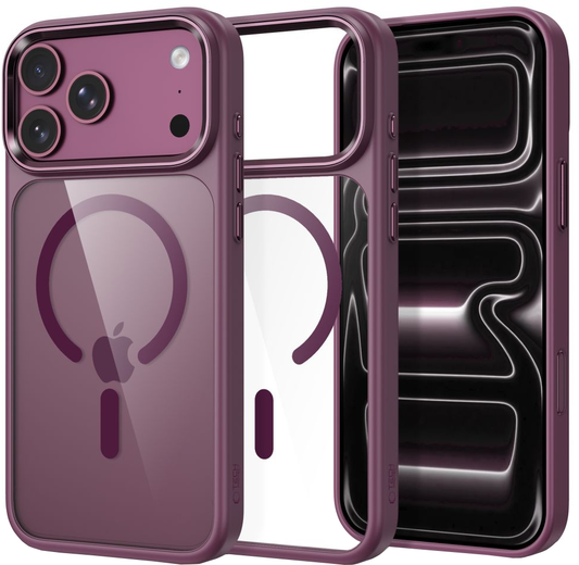 Калъф за Apple iPhone 18 Pro Max / 17 Pro Max, Tech-Protect, Magmat CC, Прозрачен бордо