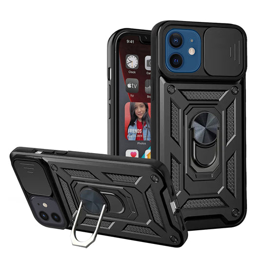 Калъф за Apple iPhone 12 / 12 Pro, Techsuit, CamShield, Черен