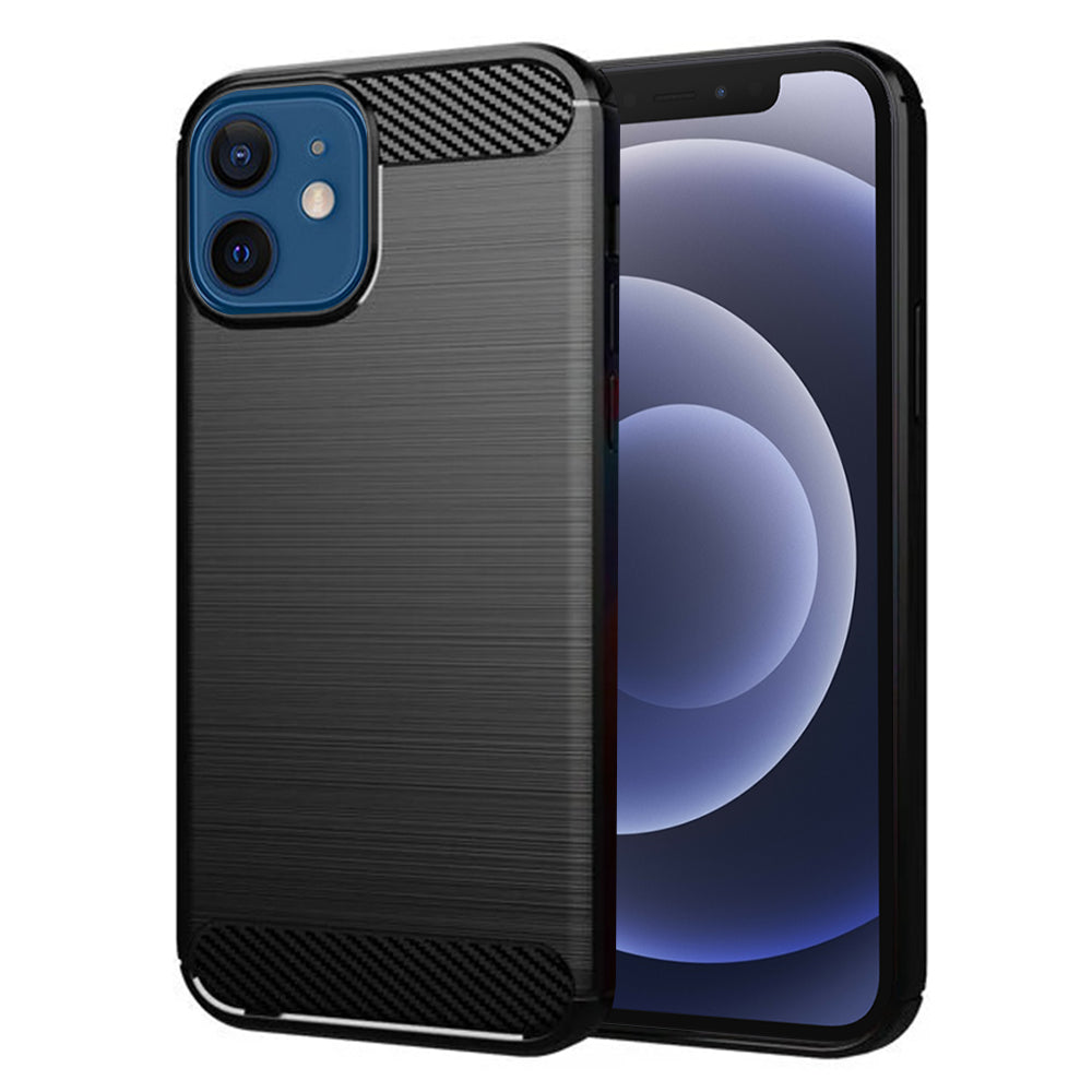 Калъф за Apple iPhone 12 / 12 Pro, Techsuit, Карбон, Черен