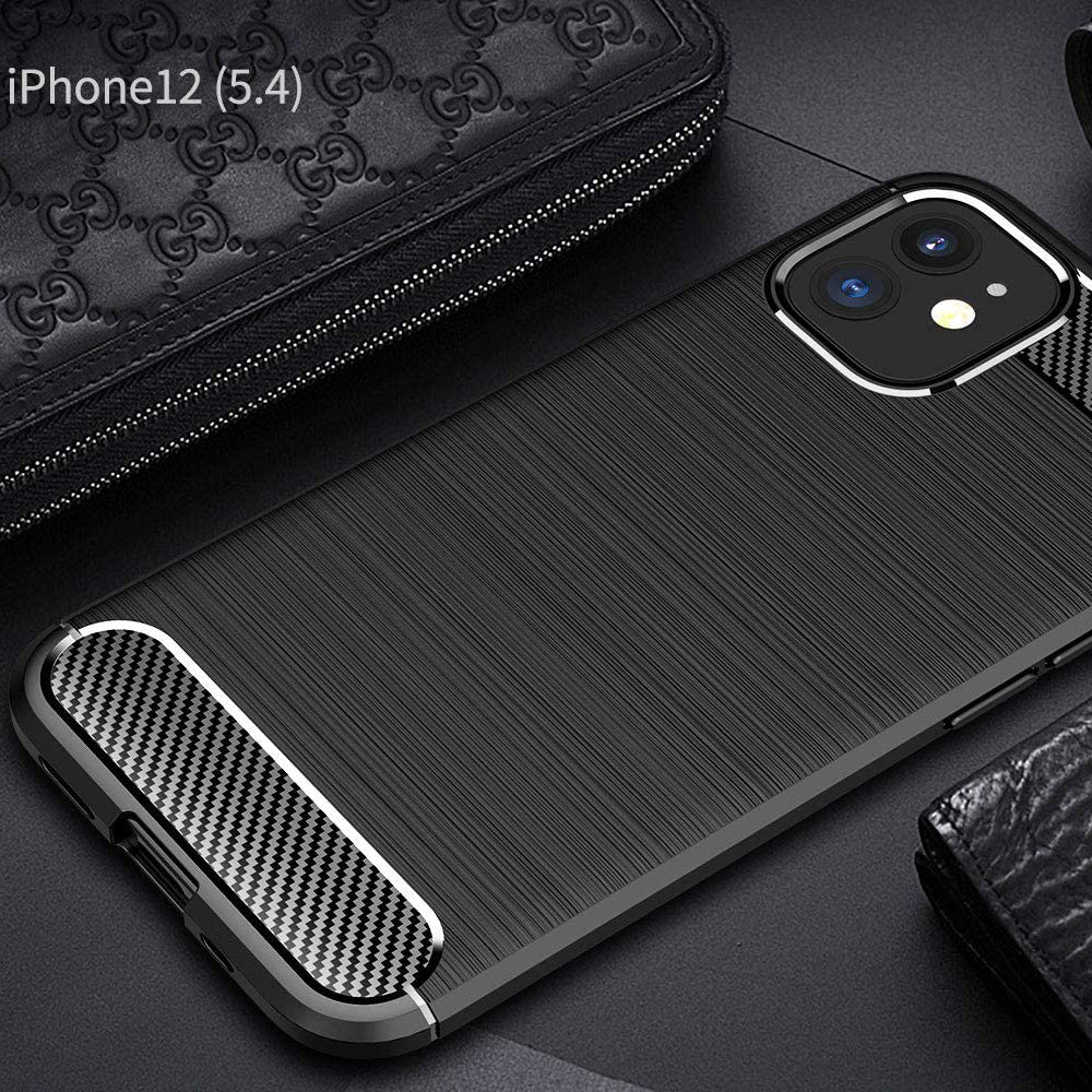 Калъф за Apple iPhone 12 mini, Techsuit, Карбон, Черен
