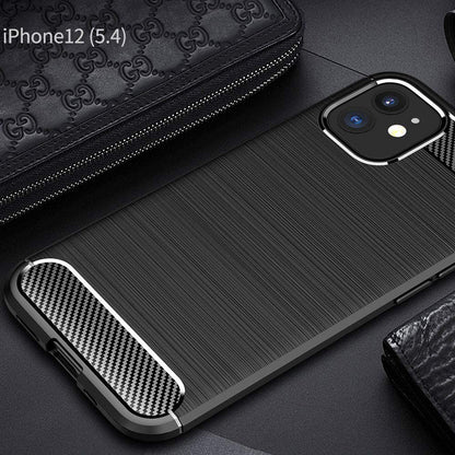 Калъф за Apple iPhone 12 mini, Techsuit, Карбон, Черен