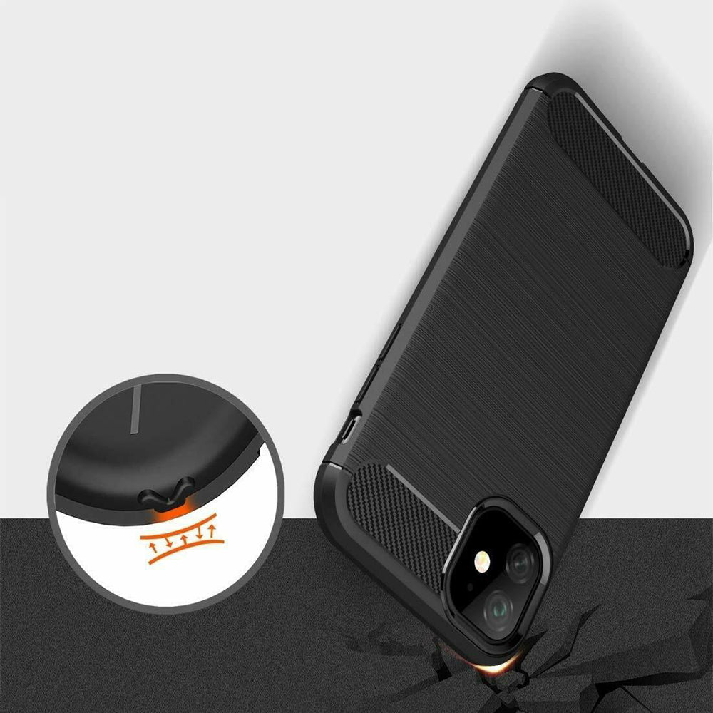 Калъф за Apple iPhone 12 mini, Techsuit, Карбон, Черен